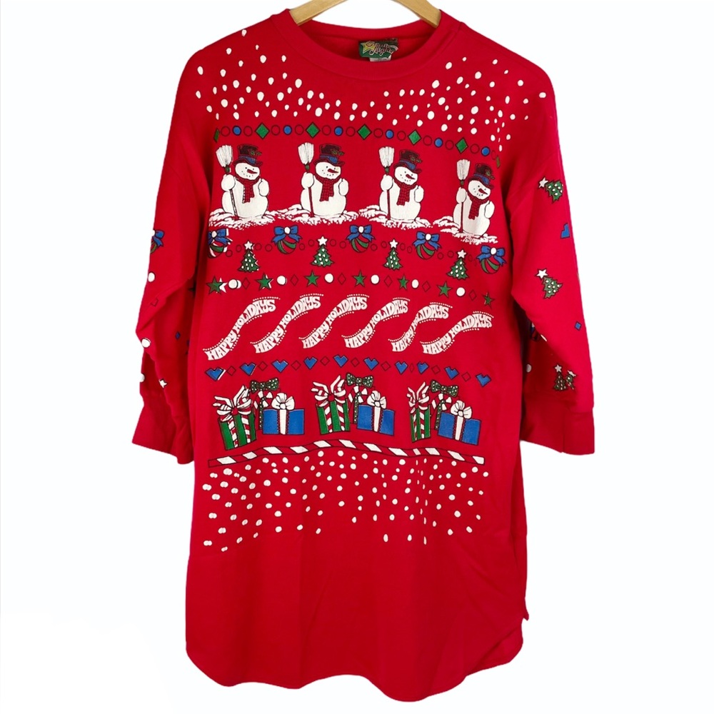Vintage Christmas Sweater Tunic Dress
